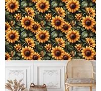 Papier peint adhesif 44 X500Lcm Feuilles Vertes De Tournesol Papier peint adhesif meuble Décoration murale Pratique Pour Cuisine ou Salle à Manger, résistante et facile à Installer Z261993