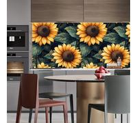 Papier peint adhesif 44 X500Lcm Feuilles Vertes De Tournesol Papier peint fleuri Revêtement autocollant au Style Naturel, idéal Pour Chambre Adulte ou Espace détente Z261989