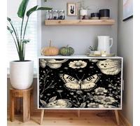 Papier peint adhesif 44 X500Lcm Papillon Noir Et Blanc Papier peint fleuri Revêtement autocollant au Style Naturel, idéal Pour Chambre Adulte ou Espace détente Z263889