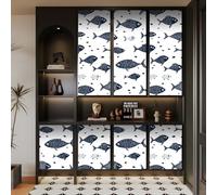 Papier peint adhesif 44 X500Lcm Poisson D'art De Dessin Animé Papier peint adhesif meuble Décoration murale Pratique Pour Cuisine ou Salle à Manger, résistante et facile à Installer Z263646