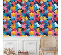 Papier peint adhesif 44 X500Lcm Puzzle Esthétique Coloré Papier peint fleuri Revêtement autocollant au Style Naturel, idéal Pour Chambre Adulte ou Espace détente Z263532