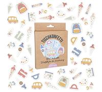 Papierdrachen 200 Colourful Printed Confetti for School Enrolment - Hurra Schulkind! - Unique Table Decoration for the First Day at School - Pastel - Set 2