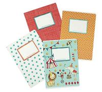 Papierdrachen 4 exercise books for children DIN A5 | lined and squared 32 pages - circus design - for primary school enrolment - set number 3-16 sheets