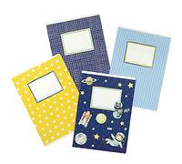 Papierdrachen 4 exercise books for children DIN A5 | lined and squared 32 pages - design astronaut - for primary school enrolment - set number 5-16 sheets