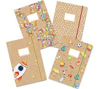 Papierdrachen 4 folders with elastic band, DIN A4 kraft paper, set of 12