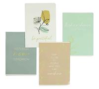 Papierdrachen 4 notebooks for teenagers and adults - DIN A5 | lined and squared 32 pages - design Mint Gold - perfect for university, school and office - set number 7-16 sheets