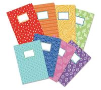 Papierdrachen 8 high-quality cardboard file folders for children, DIN A4, rainbow motif, flat binder made of 350 g/m² cardboard, set number 1