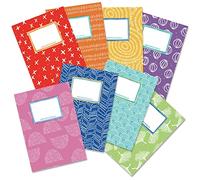 Papierdrachen 8 High-Quality Paper Notebook Covers for Children DIN A5 Rainbow Motif - Notebook Cover Ideal for School - Notebook Cover 250 g/m² - Set Number 11