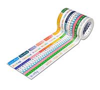 Papierdrachen 9 Washi Tapes for Bullet Journal, Hand Lettering, Days, To Do, DIY Weekly Schedule, Tasks, Ideal for Beginners and Professionals, Watercolour, Set of 6
