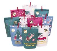 Papierdrachen Advent Calendar 2025 - Dogs - to Fill Yourself - 24 Colourful Paper Bags with Number Stickers and Wooden Pegs - DIY - Christmas - Children and Adults