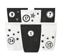 Papierdrachen Advent Calendar for filling - 24 paper bags with stickers - motif black with stars - 113