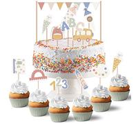 Papierdrachen Cake Topper Pastel - Cake Decoration Cake Topper 19 Pieces - Decor Pics for School Cakes - School Party Cake Decoration - Set of 3