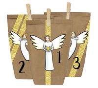Papierdrachen DIY Advent calendar - angels for you to stick on - with 24 paper bags for you to craft for yourself - Christmas 2018