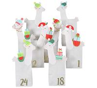 Papierdrachen DIY Advent calendar Kraft paper set - punched out llamas - with 24 white patterned paper bags to fill and make yourself - Christmas 2021