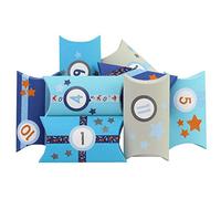 Papierdrachen DIY Advent calendar - with washi tape and number stickers - 24 padded cardboard boxes - blue-gray design