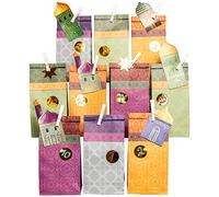 Papierdrachen DIY Ramadan Calendar for Filling, for Children and Adults, Printed Kraft Paper Bags in Purple, Gold, for Standing and Decorating, Eid Mubarak, Reusable, Set of 4