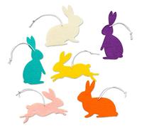 Papierdrachen Pack of 12 Felt Easter Pendants - Rabbit Motif - Classic Easter Decoration for Branches and Easter Arrangements | Easter Decoration - Set of 10