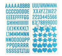 Papierdrachen Self-Adhesive Foam Rubber Glitter Letters and Numbers Made of Foam Rubber | ABC | for Crafting and Designing School Cones, Cards, Candles and Much More - DIY Letter Set - Turquoise