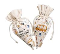 Papierdrachen Set of 2 Gift Bags School Cone Design, Pastel Colours