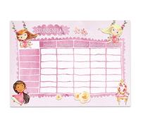 Papierdrachen Timetable DIN A4 Pad - Princess Motif - Writeable School or University - Diary and Weekly Planner for Children