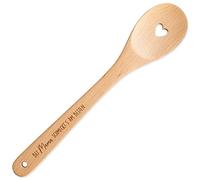 Papierdrachen Wooden Cooking Spoon with Heart for Mother's Day - with Engraving "Bei Mama schmeckt´s am Besten" - Extraordinary Mother's Day Gift