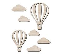 Papierdrachen Wooden Wall Decoration - Ideal Decoration for the Children's Room - Wooden Cutout - Vintage - Boho - Size Approx. 40 x 50 cm - Hot Air Balloon - Set 1