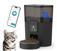 PAPIFEED Automatic Cat Feeder 3.5L/15 Cup 2.4G WiFi Pet Feeder for Dog Work with Alexa & Echo Timed Cat Food Dispenser for Remote Feeding with Stainless Steel Bowl up to 10 Meals Per Day with APP