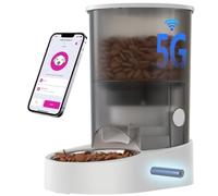 PAPIFEED - Rechargeable Automatic Cat Feeders - 5G WiFi Pet Feeder with App Control, Cat Feeders with 4L Time for Dry Food, 1-10 Meals Per