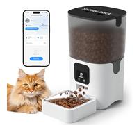 PAPIFEED Smart Automatic Cat Feeders Pet Feeder : WiFi Pet Feeder with APP Control for Remote Feeding, Detachable for Easy Clean,Stainless Steel Bowl,1-10 Meals Per Day for Dog (6L/25Cup)