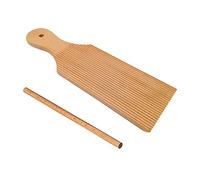 Papiivan Non-Stick Beech Wood Pasta and Butter Making Board - Handmade Gnocchi Roller and Cutter with Comfortable Grip Handle, Ideal for Authentic Italian Homemad Pasta and Desserts