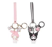 PaPiJoJo Cute Keychain Kawaii Anime Keychain, Hello Kitty, My Melody,Kuromi,Keroppi, Badtz-Maru, Cinnamoroll, Pompompurin, My Melody + Kuromi, S