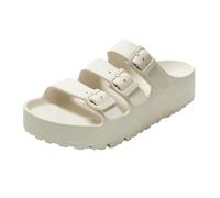 Papillio 1029770 Florida III PAP Flex Platform Egg Shell Sandals for Women with Triple Buckle, White, 5.5 UK