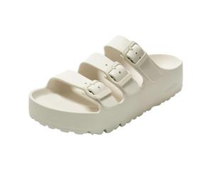 Papillio 1029770 Florida III PAP Flex Platform Egg Shell Sandals for Women with Triple Buckle, White, 4.5 UK