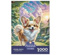 Papillon 1000 Piece Jigsaw Puzzle Educational Games Classic Pet Dog Jigsaw Puzzles Color Challenge for Travel Gifts,Present 38x26cm/1000pcs