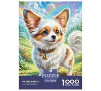 Papillon 1000 Piece Jigsaw Puzzles for Adults with Extra Fun Challenges Pet Dog Home Decoration Creativity & Gift Giving 38x26cm/1000pcs