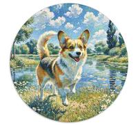 Papillon 1000 Pieces Jigsaws Pet Dog Round Jigsaw Jigsaw Puzzles Creative Challenging & EducationalArt 1000pcs (67.5x67.5cm)