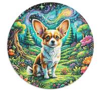 Papillon 1000 Pieces Jigsaws Pet Dog Round Puzzles Jigsaw Puzzles for Adults And Kids Unique Challenge Games 1000pcs (67.5x67.5cm)
