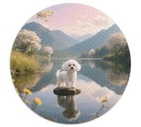 Papillon 1000pc Round Puzzle Highlighting Pet Dog, A Joy to Assemble, Perfect for Relaxing in The Sunroom 1000pcs (67.5x67.5cm)