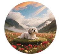 Papillon 1000pc Round Puzzle with Pet Dog, Offers A Relaxing Yet Challenging Experience, Brilliant for Mindfulness Practice 1000pcs (67.5x67.5cm)