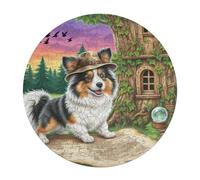 Papillon 120 Piece Circular Jigsaw Puzzle Cute Pet Animals Animal Shape All Ages Suitable Stress Relief Puzzle Educational Learning Through Play Home Decor 120 PCS