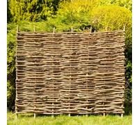 Papillon 5 Pack Premium Hazel Hurdle Garden Fence Panels Wattle Fencing Panel in Brown 1.2m x 1.8m (4ft x 6ft)