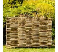 Papillon 5 Pack Premium Hazel Hurdle Garden Fence Panels Wattle Fencing Panel in Brown 1.8m x 1.5m (6ft x 5ft)