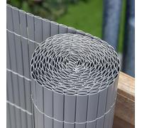 Primrose Artificial Grey Bamboo Cane Plastic Garden Fence Screening Roll Privacy Border 4M X 1.5M