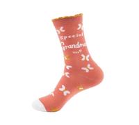 Papillon Collection Womens Boofle Super Soft Woven With Caption And Secret Message On Sole - Grandma Socks, Multi-coloured