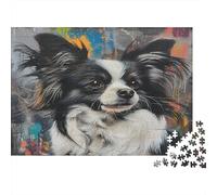 Papillon Dog 1000 Piece Jigsaw Puzzles for Adults Featuring Artistic Design Jigsaws for Adults As A Mind Relaxation Puzzle for Holiday Activity 38x26cm/1000pcs