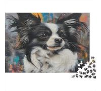 Papillon Dog 1000 Pieces Jigsaw Puzzles for Adults Jigsaws Challenging Game Family Challenging Educational Games Home Decoration for Adults Gifts Ideas 1000pcs (75x50cm)