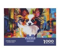 Papillon Dog 1000 Pieces Puzzle Age 14+ for Adults Animal Fun Challenging Brainteasing Jigsaw Colourful Creativity Gift Giving 70x50cm/1000pcs