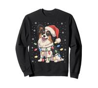 Papillon Dog Christmas Tree Lights Dogs Xmas Pajamas Sweatshirt