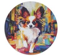 Papillon Dog Jigsaw Puzzles Great Gift for Adults 1000 Piece Fun Challenging Home Decoration Brainteasing Animal Jigsaw Puzzle for Adults 1000pcs (67.5x67.5cm)