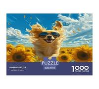 Papillon Dog Jigsaw Puzzles Puzzle for Adults Kids. 1000 Piece Whimsical Challenge Toy Educational Game Home Decoration for Adults& Kids Age 14 Years Up 70x50cm/1000pcs